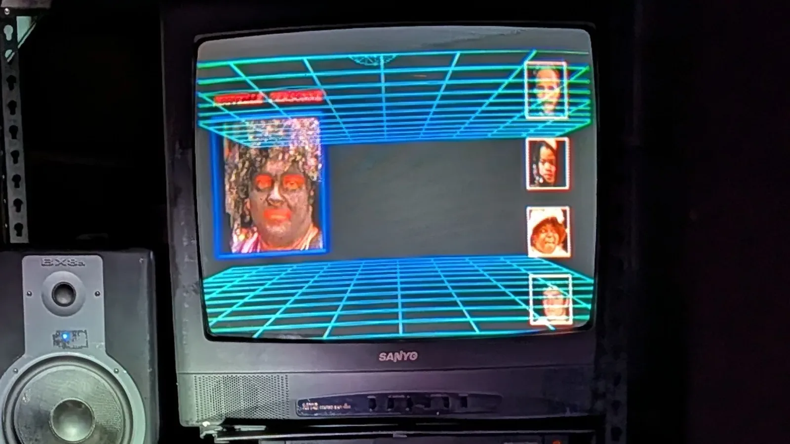M.O.N.A: the recognition screen with a visitor and their look-alikes